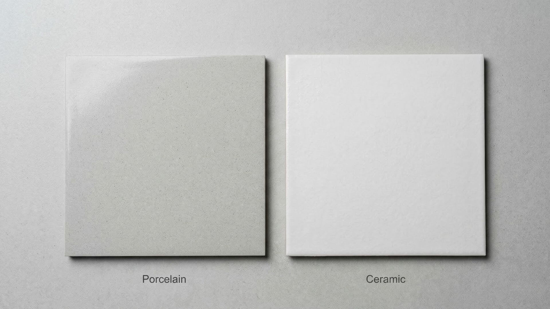 Porcelain floor tile and ceramic wall tile side by side comparison for underfloor heating suitability