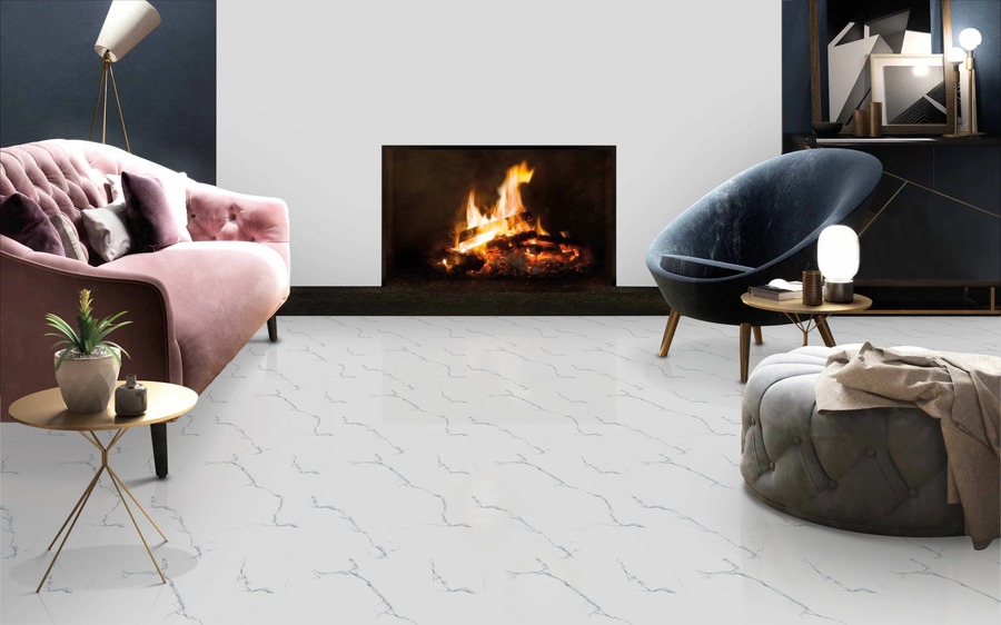 Carrara White Glossy 60cm x 60cm 9mm