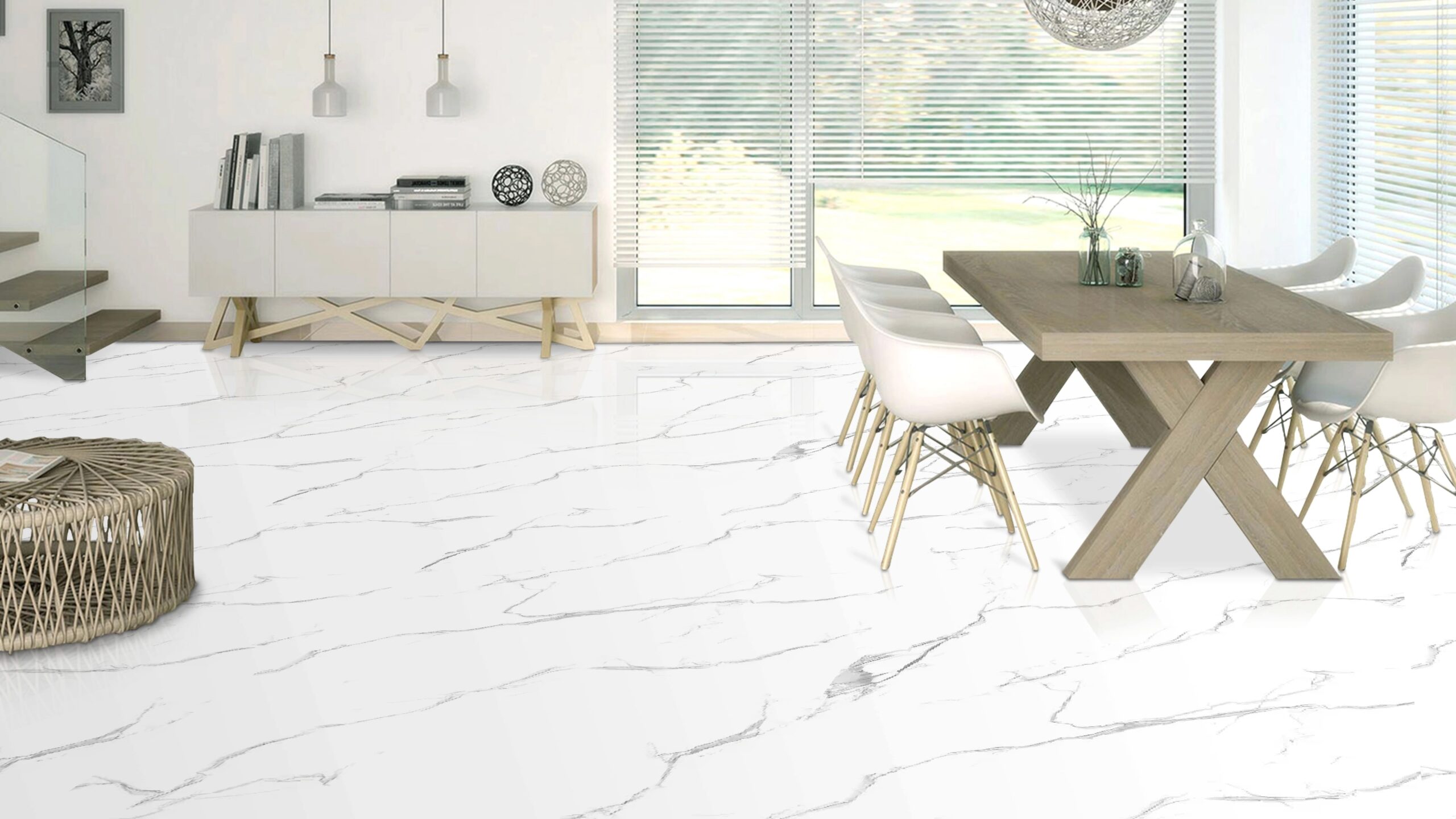 Carrara Grey Glossy 60cm x 120cm 9mm