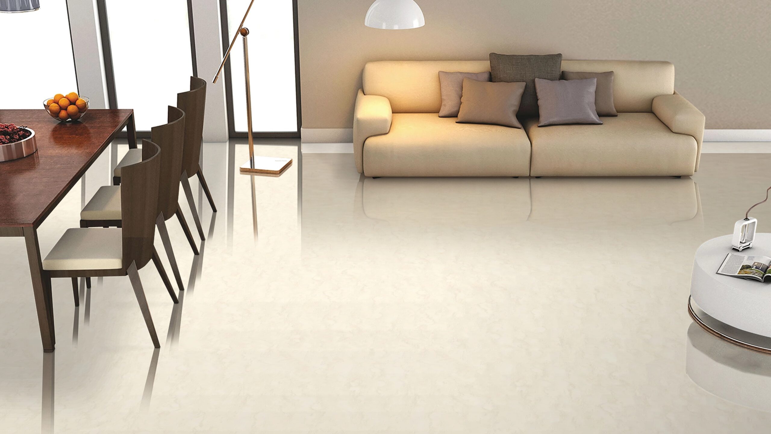 London Cream Glossy 60cm x 120cm 9mm