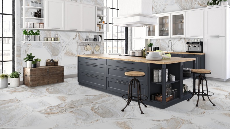 White Lawa Carving & Matt 60cm x 120cm 9mm