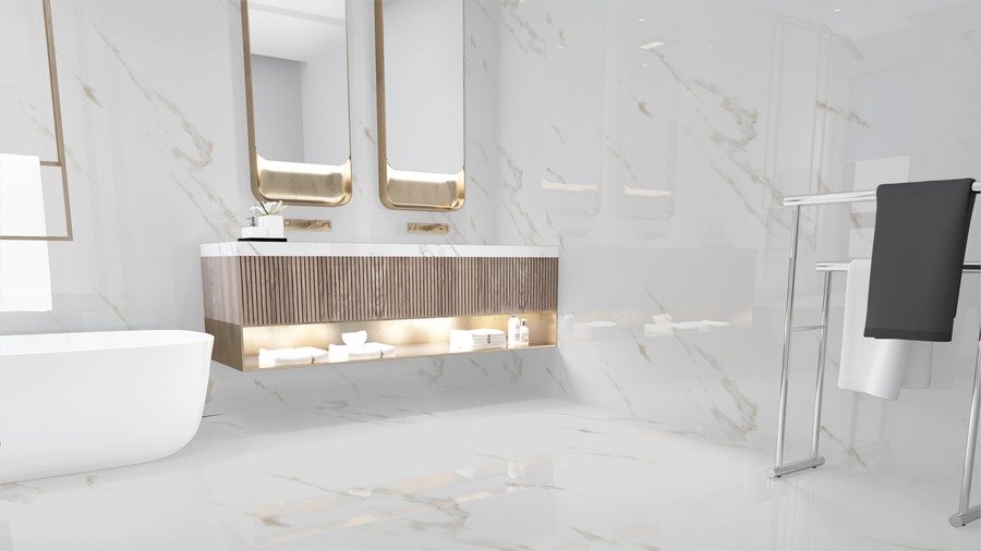 Calacatta Royal Stone Glossy 120cm x 120cm 9mm