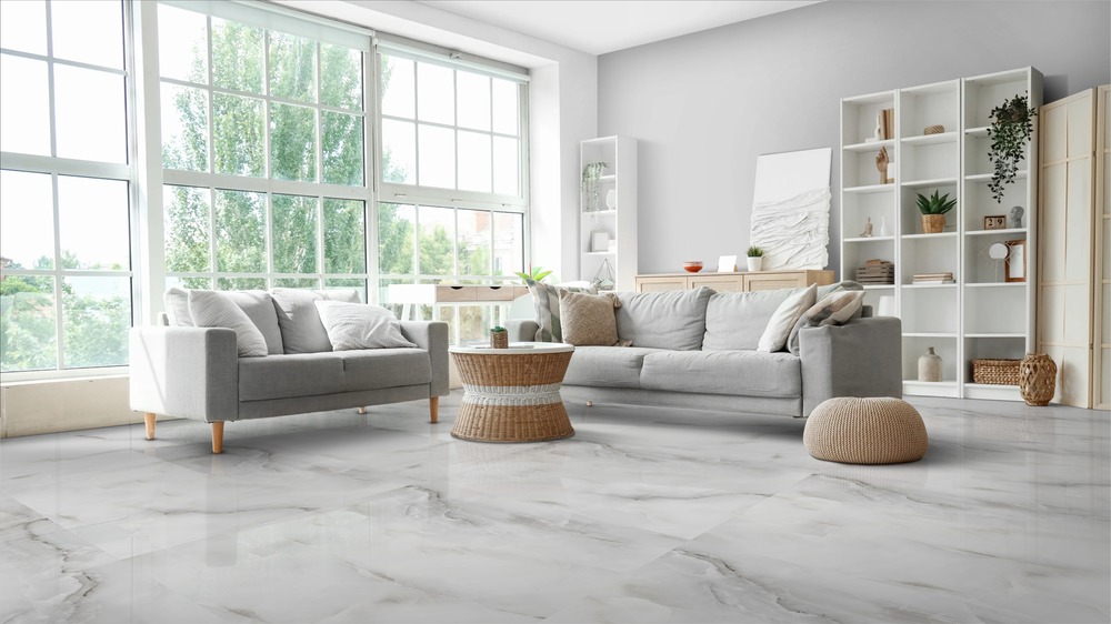 Dolmen Grey Glossy 120cm x 120cm 9mm