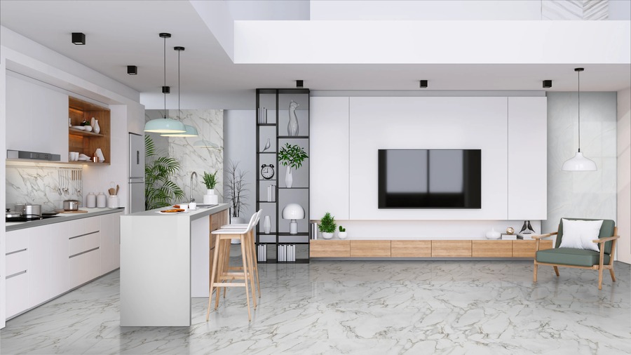Spider carrara Glossy 60cm x 120cm 9mm