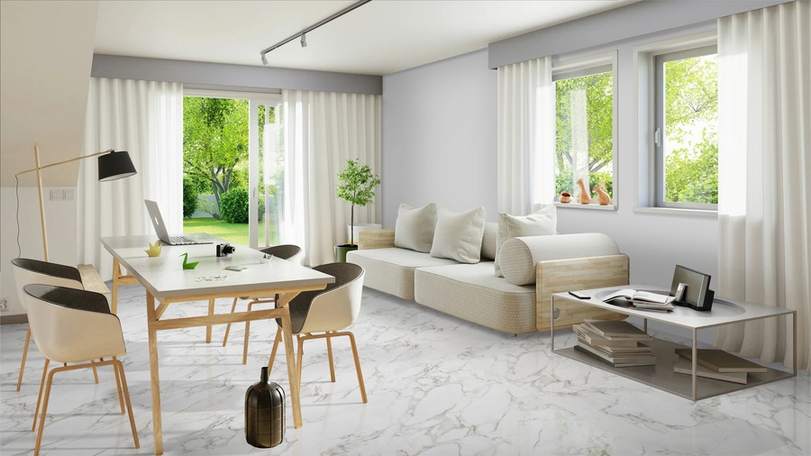 Spider carrara Glossy 60cm x 120cm 9mm