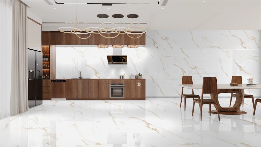 Carrara Gold Glossy 120cm x 120cm 9mm