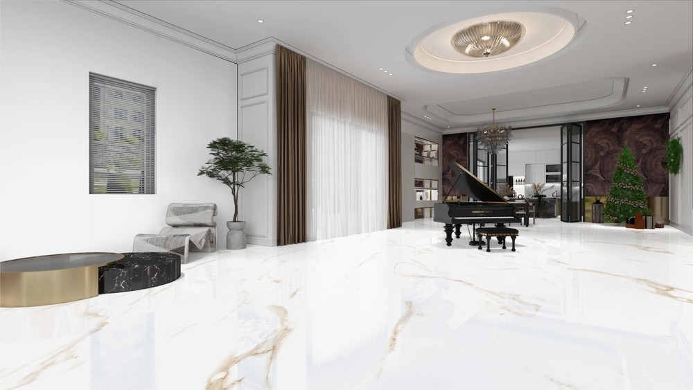 Carrara Gold Glossy 120cm x 120cm 9mm