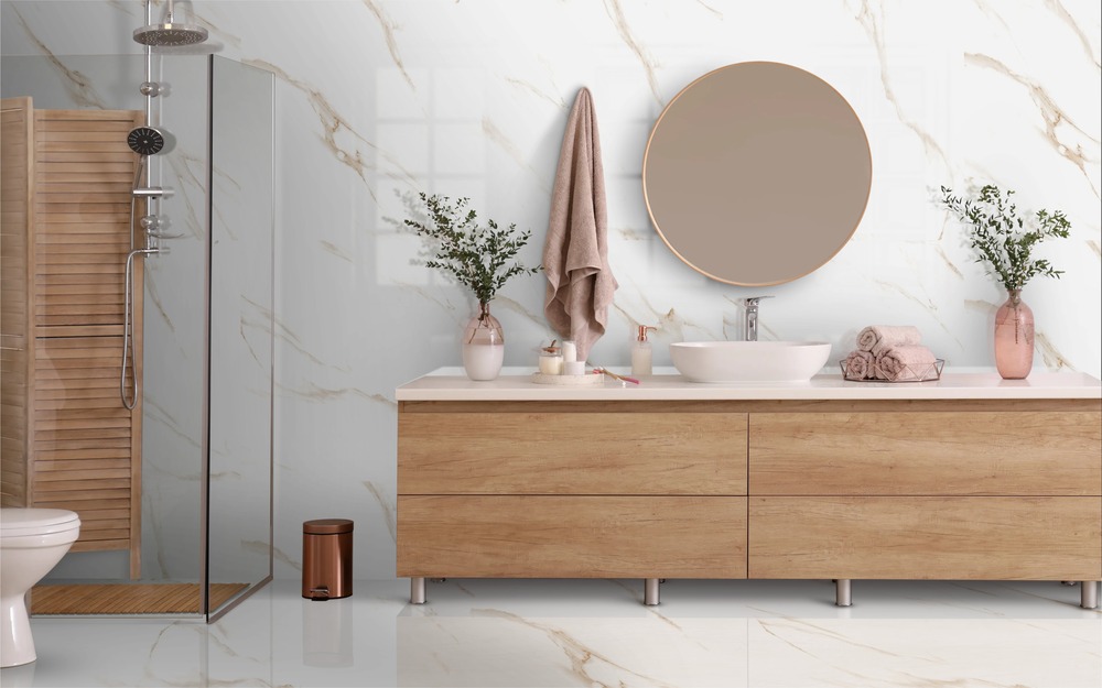 Carrara Gold Glossy 120cm x 120cm 9mm
