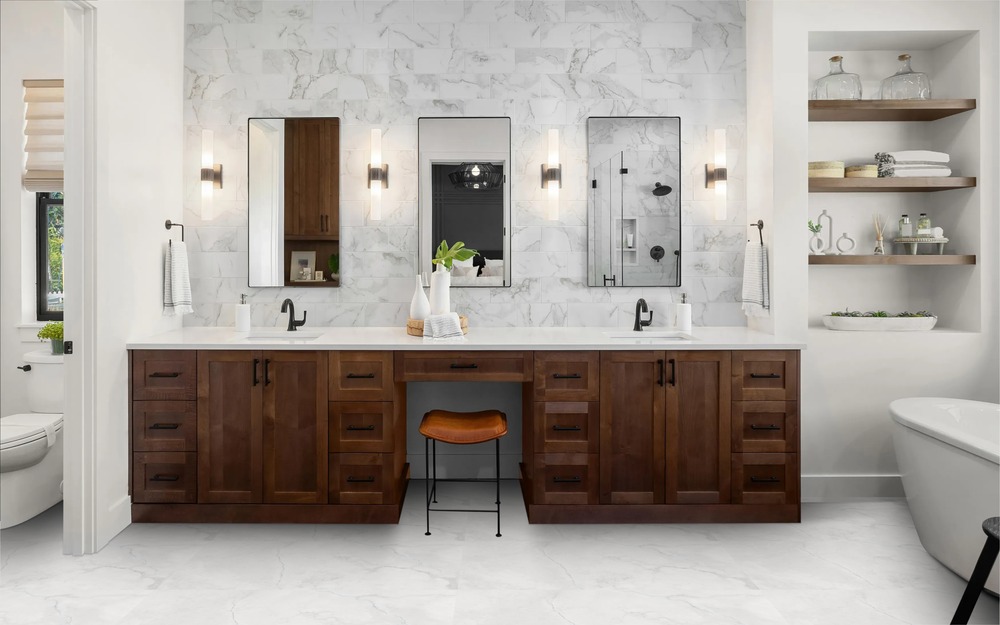 Creta White Satin 60cm x 120cm 9mm