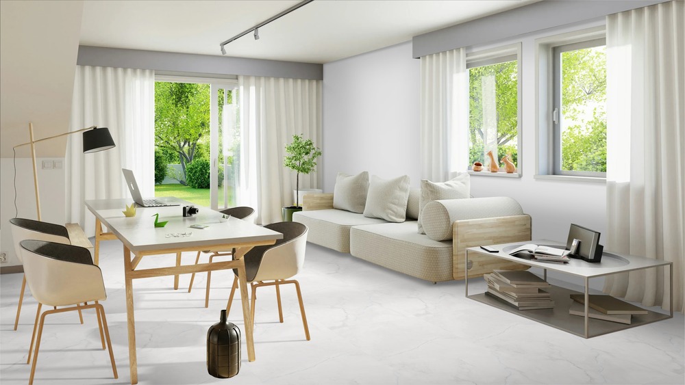 Creta White Satin 60cm x 120cm 9mm