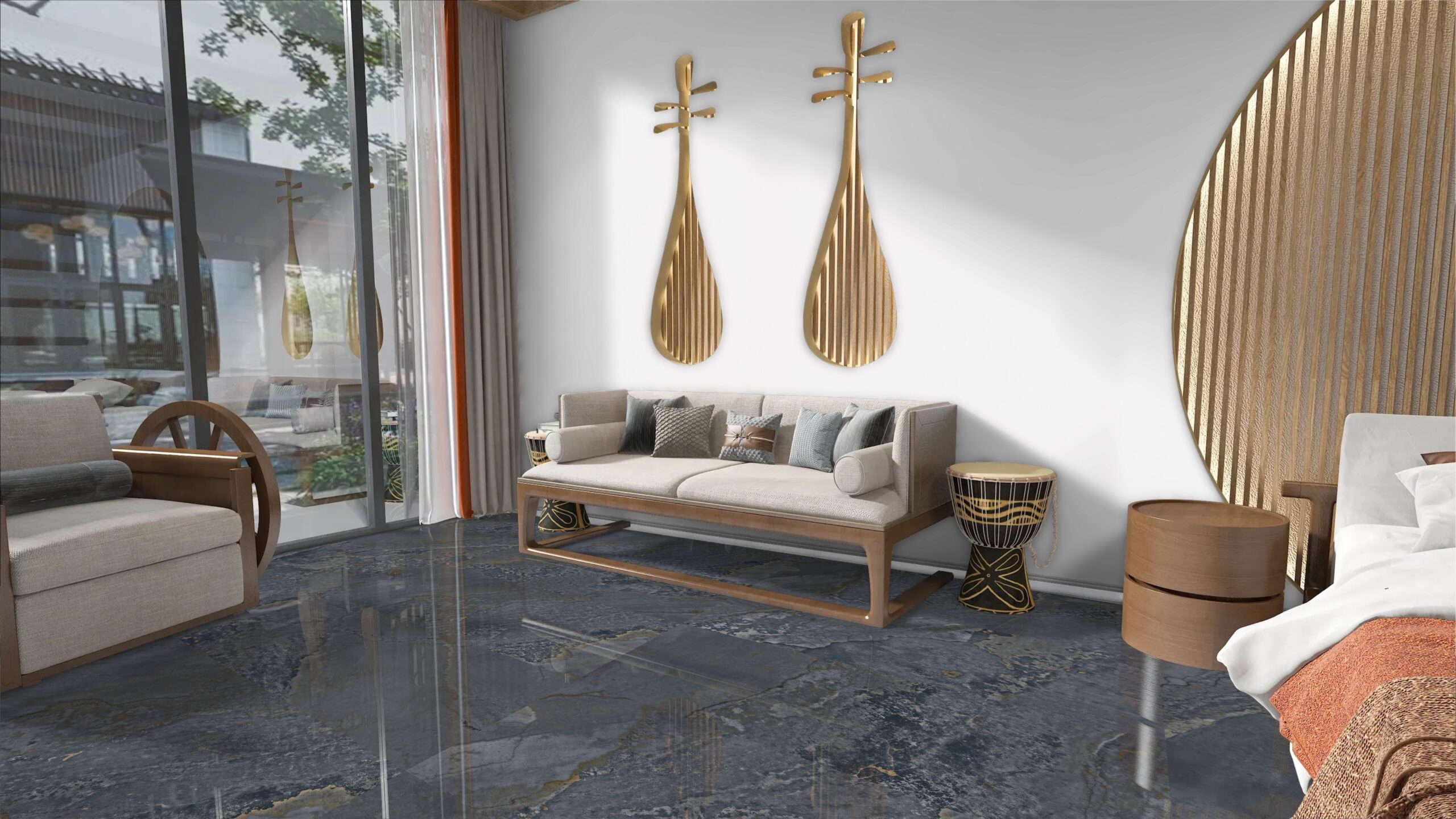 Planet Blue Polished 60cm x 120cm 9mm